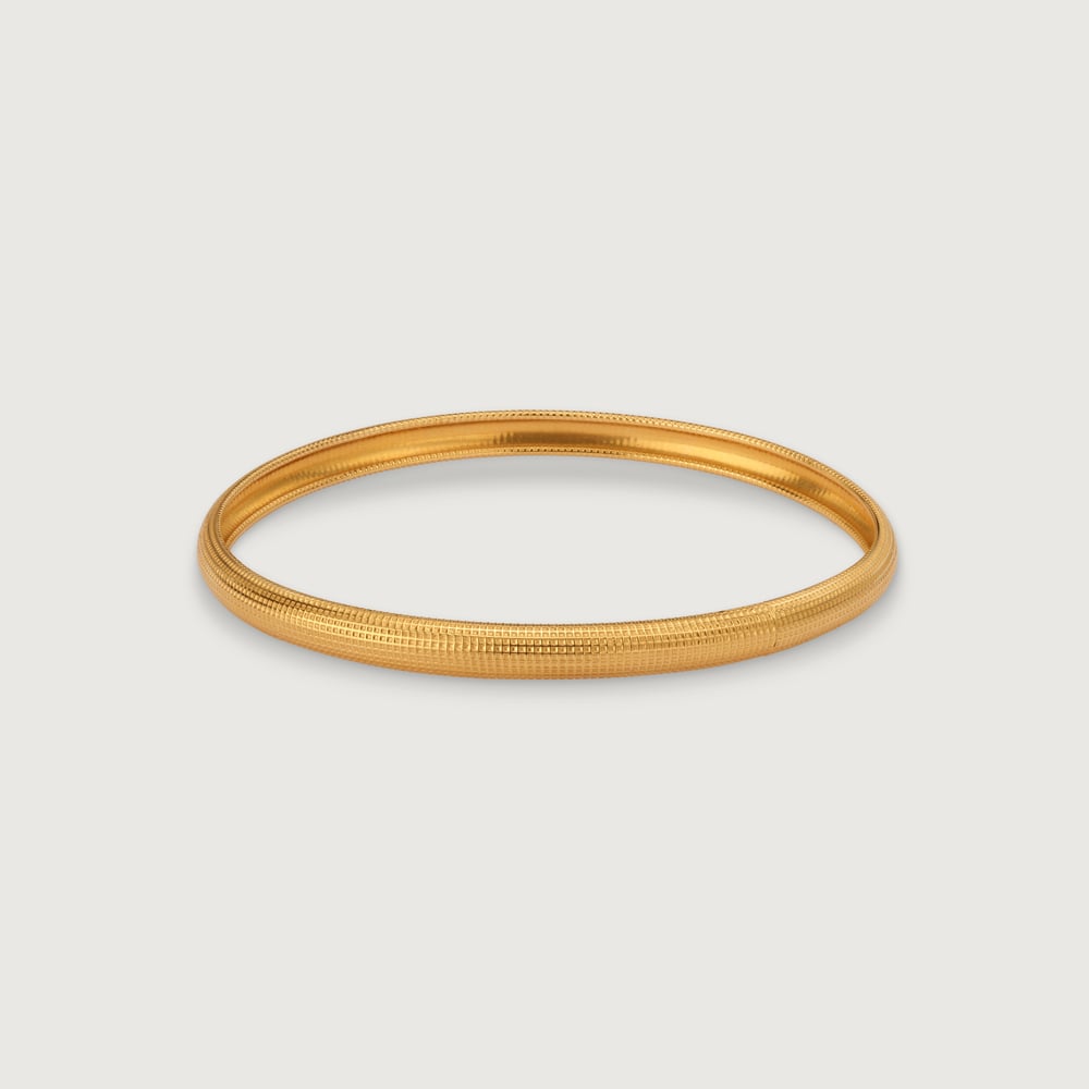 22KT Yellow Gold Minimal Textured Bangles,,hi-res image number null