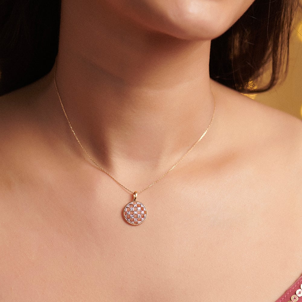 Bold Geometric Gold Pendant,,hi-res image number null
