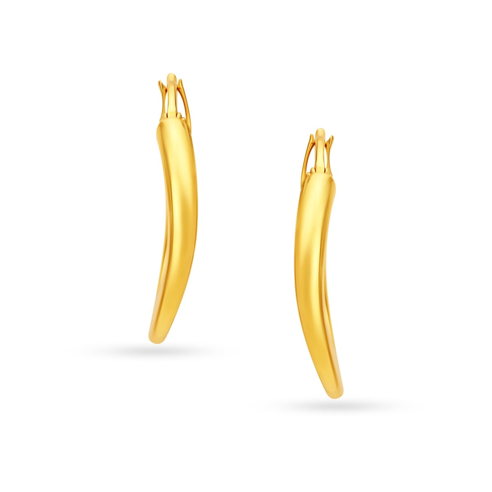 22KT Yellow Gold Dazzling Elegant Hoop Earrings,,hi-res image number null