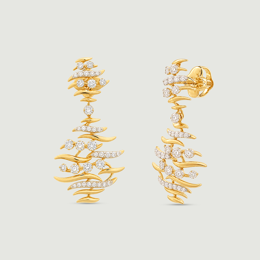 Floating Diyas Diamond Drop Earrings,,hi-res image number null