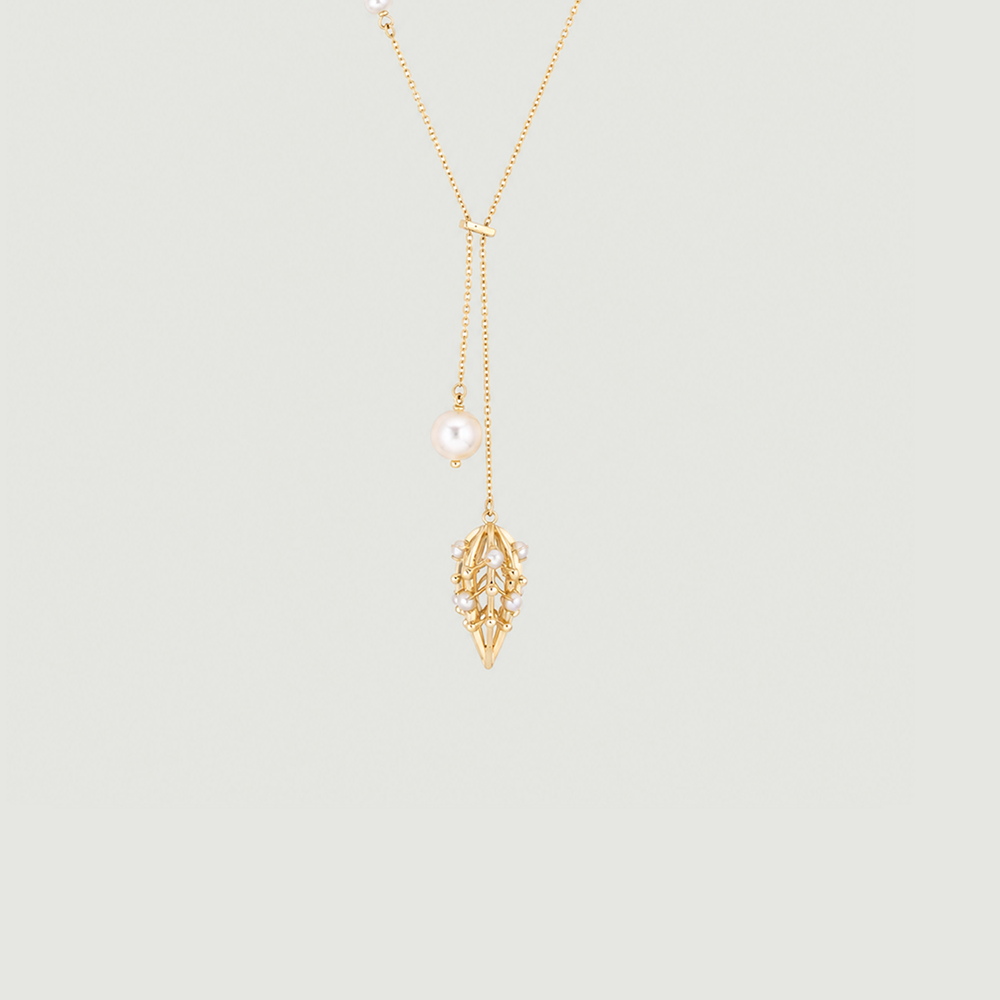 Graceful Pearl Gold Necklace,,hi-res image number null