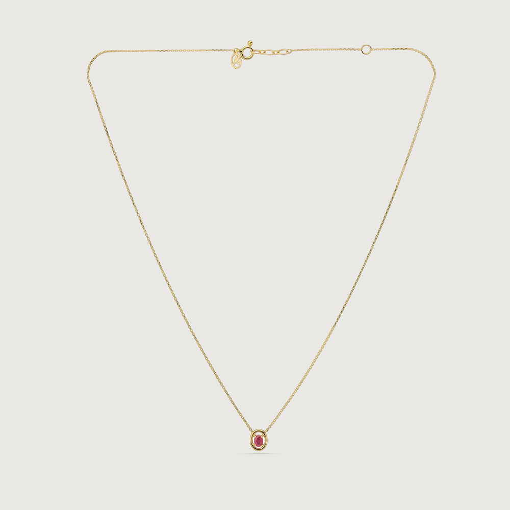 Vibrant Sleek Ruby Gold Necklace,,hi-res image number null