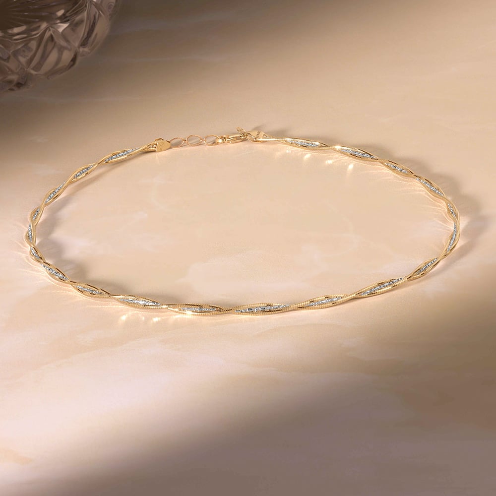 Radiant Sculptural Omega Gold Chain,,hi-res image number null