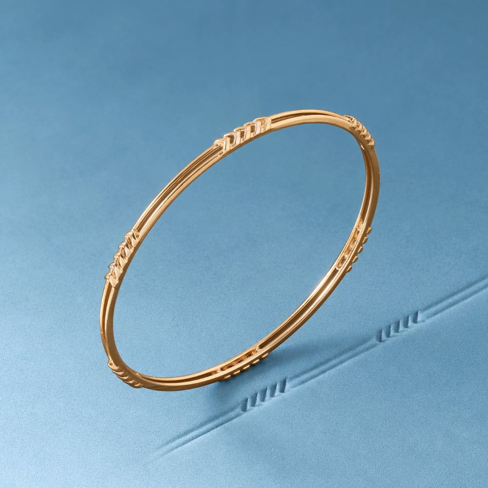Sleek Directional Gold Bangle,,hi-res image number null
