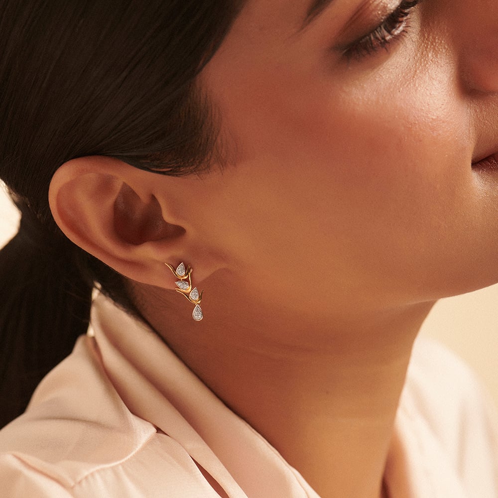 Flickering Flame Diamond Drop Earrings,,hi-res image number null