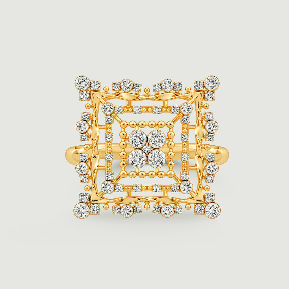 Architectural Mandala Diamond Ring,,hi-res image number null