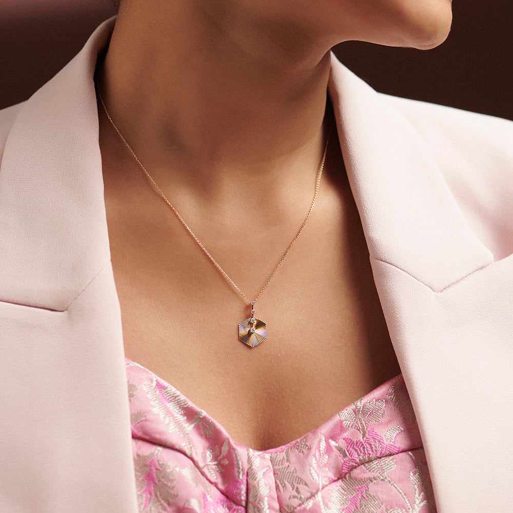 Radiant Geometric Diamond Necklace,,hi-res image number null
