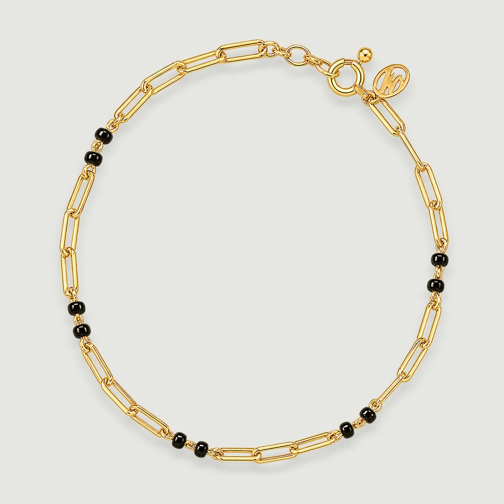 Sleek Geometric Gold Mangalsutra Bracelet,,hi-res image number null