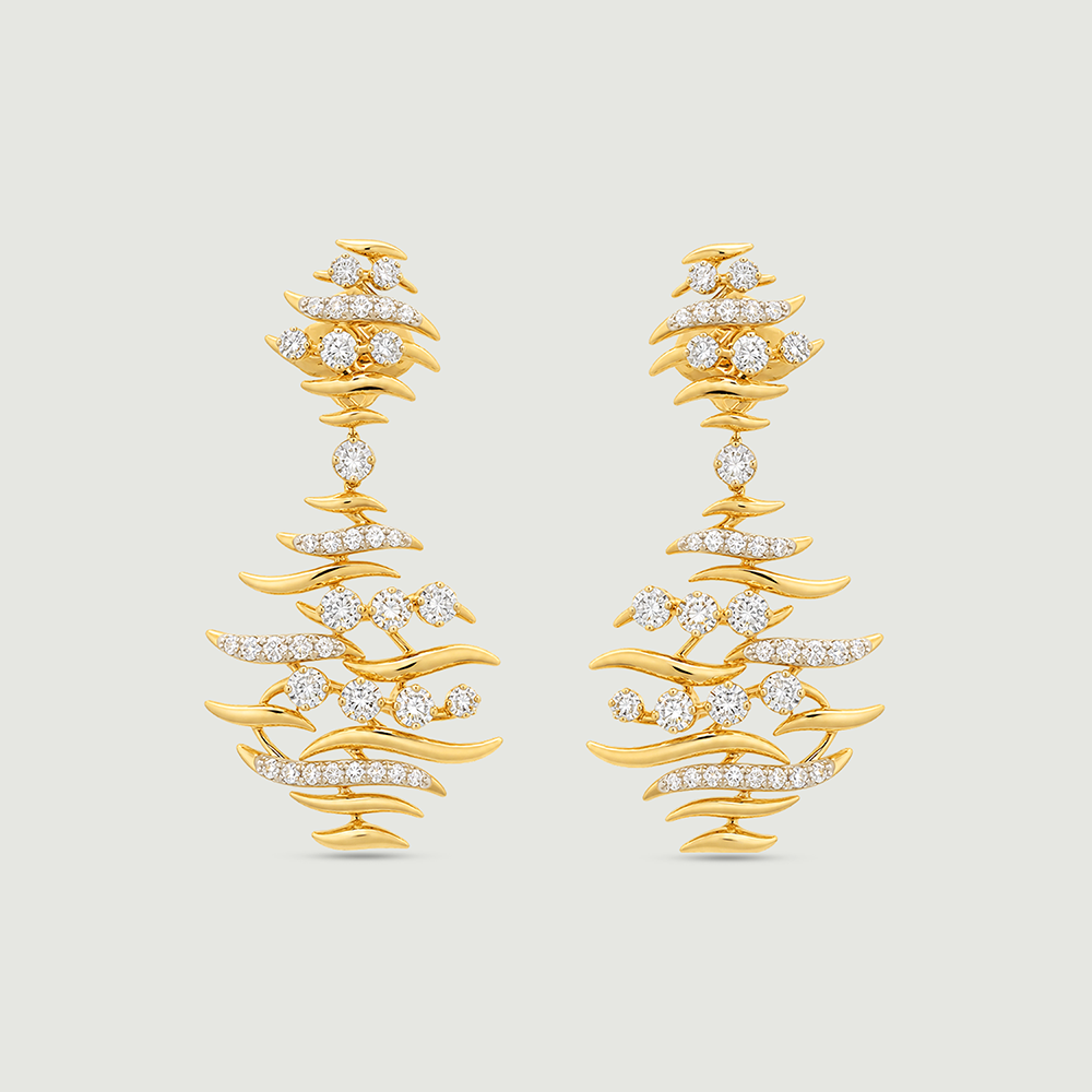 Floating Diyas Diamond Drop Earrings,,hi-res image number null