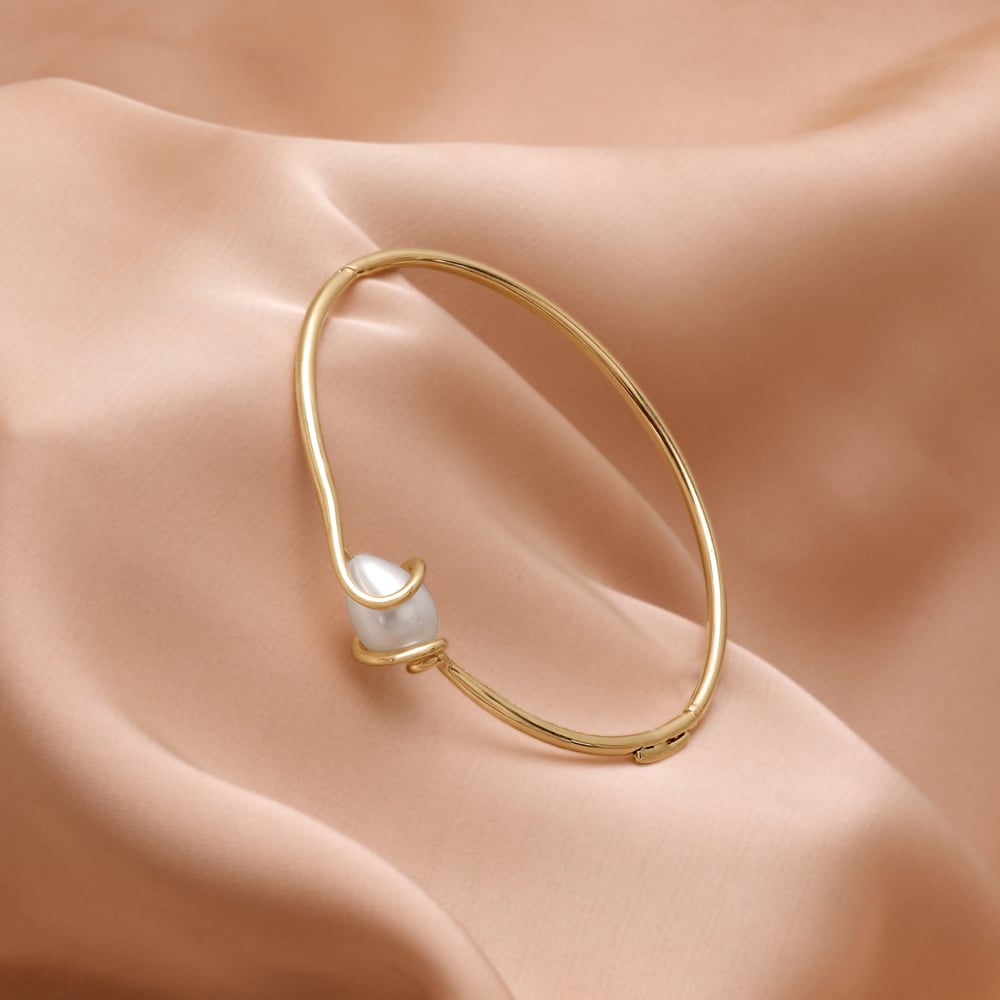 Modern Knot Pearl Bangle,,hi-res image number null