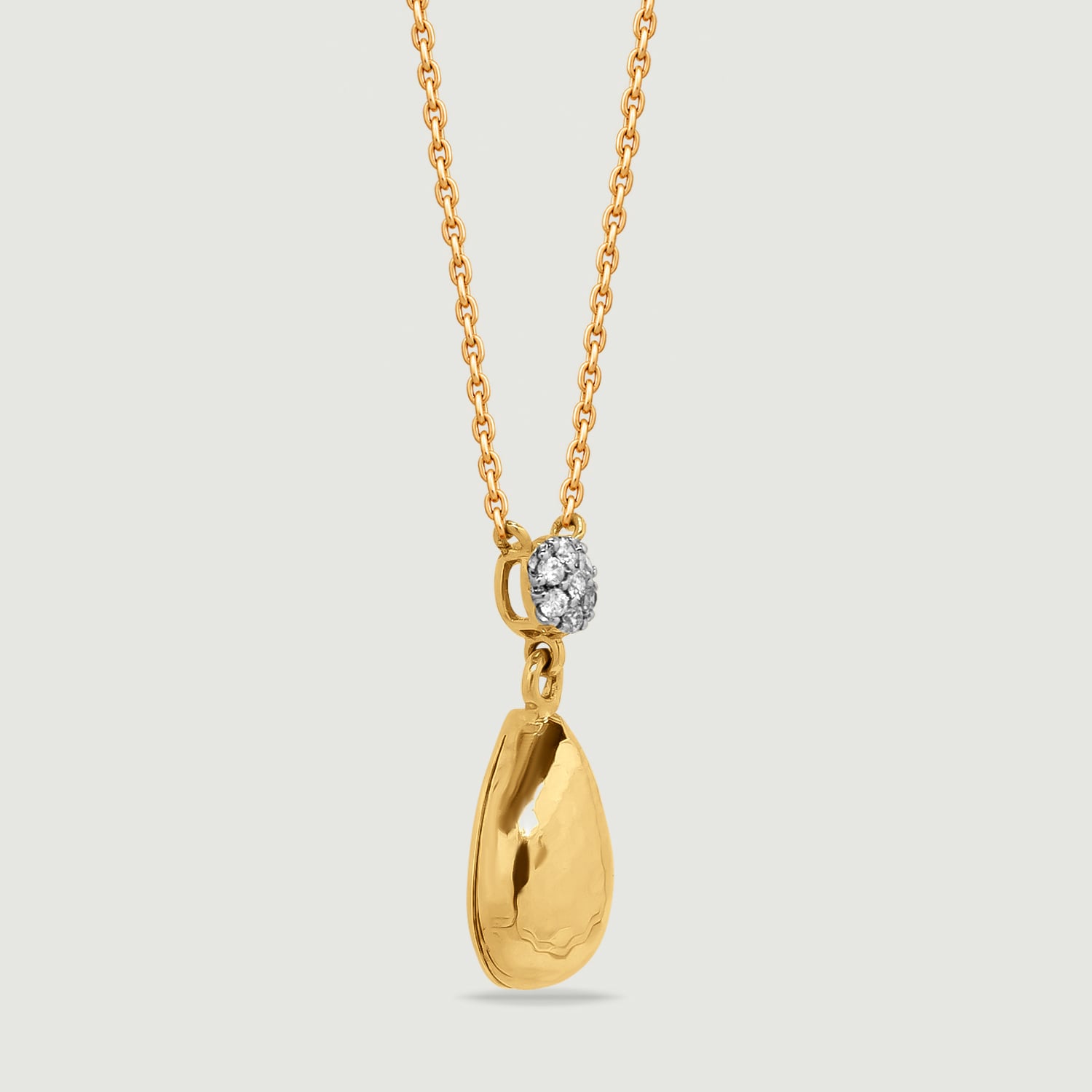 Luminous Textured Diamond Drop Necklace,,hi-res image number null