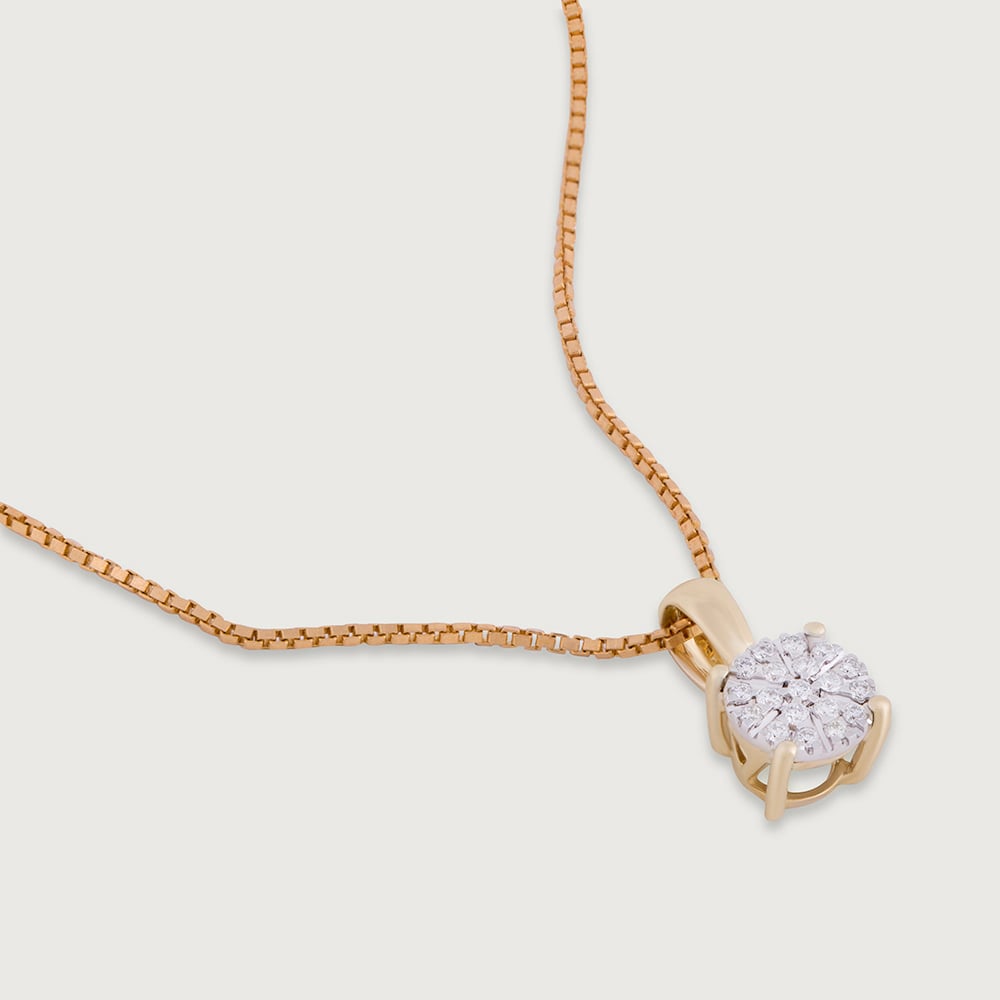 Dual Tone Gold & Diamond Pendant,,hi-res image number null