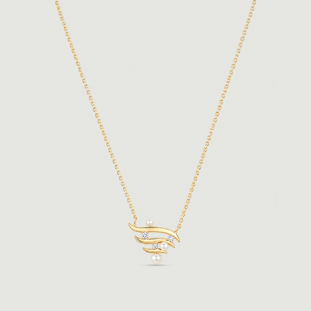 Fluid Luminous Pearl Gold Necklace,,hi-res image number null