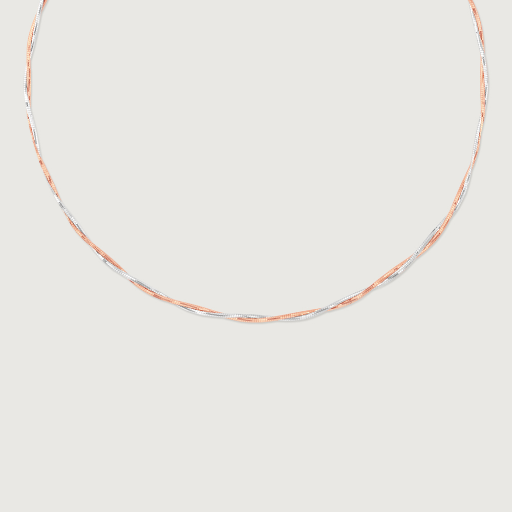 Sleek Interwoven Omega Gold Chain,,hi-res image number null