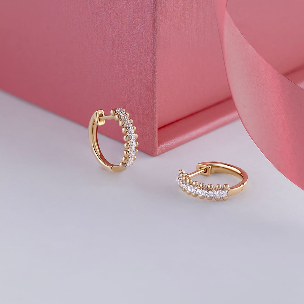 Chic Dazzling Diamond Hoop Earrings,,hi-res image number null