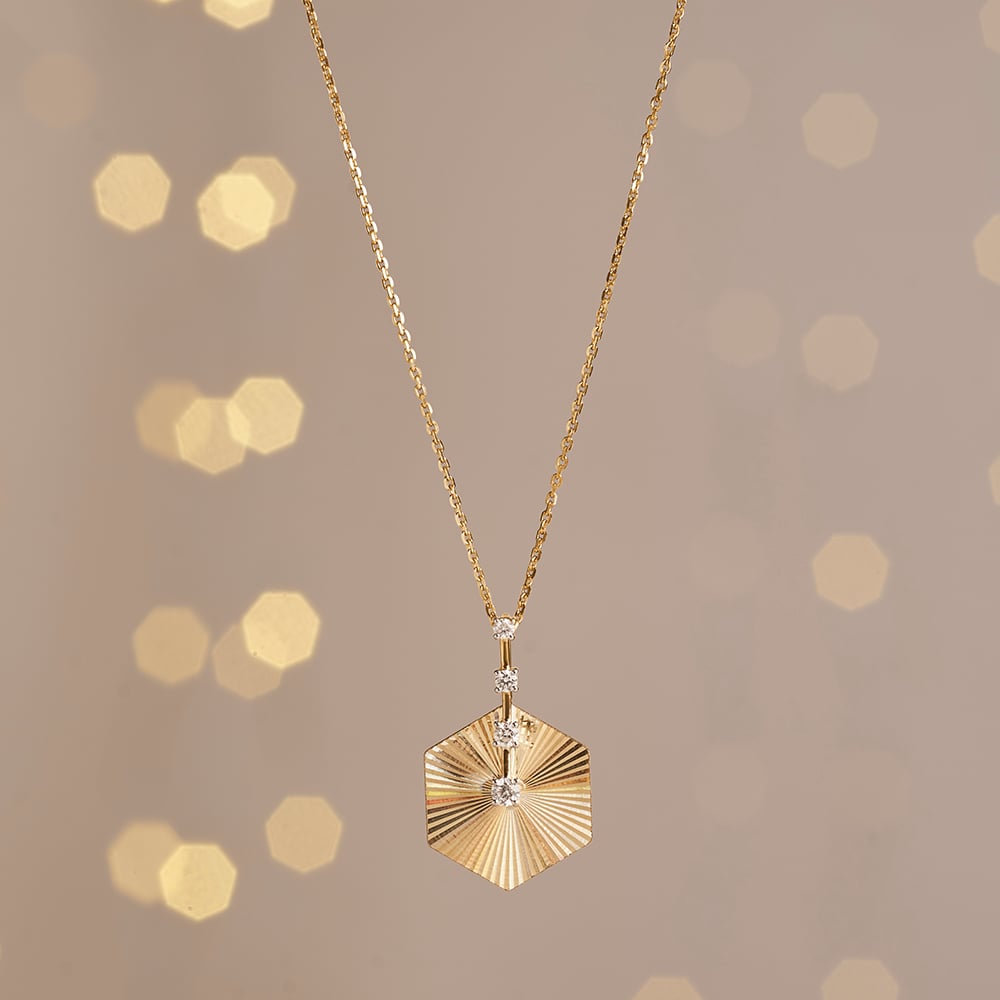 Radiant Geometric Diamond Necklace,,hi-res image number null