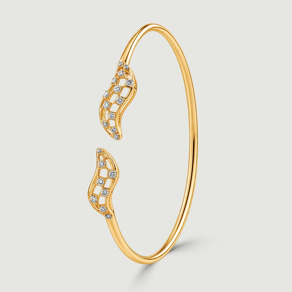 Edgy Checkered Diamond Bangle,,hi-res image number null