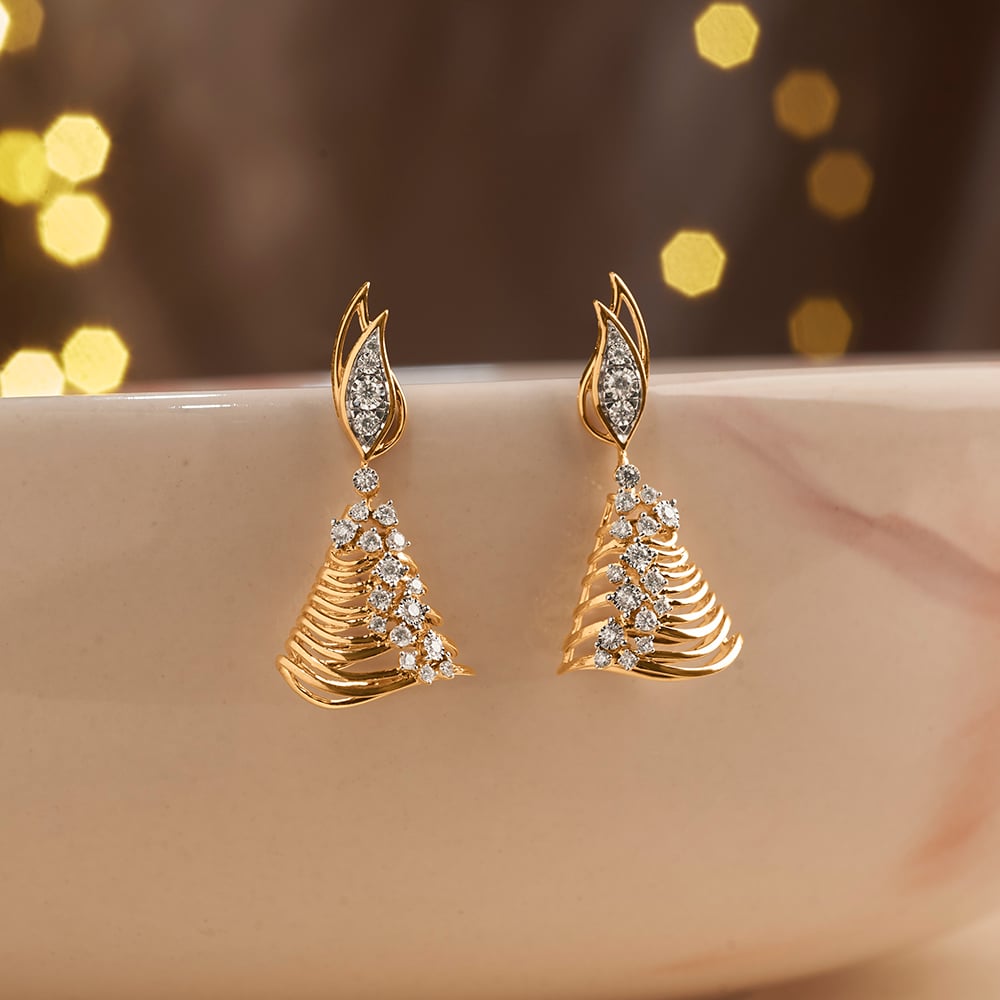 Radiant Flowing Diamond Jhumka,,hi-res image number null