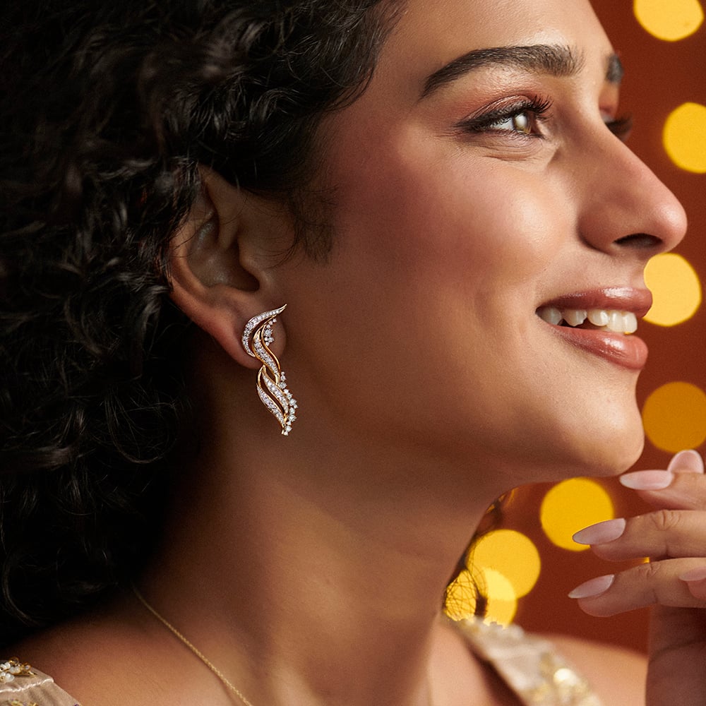 Sacred Lights Diamond Drop Earrings,,hi-res image number null