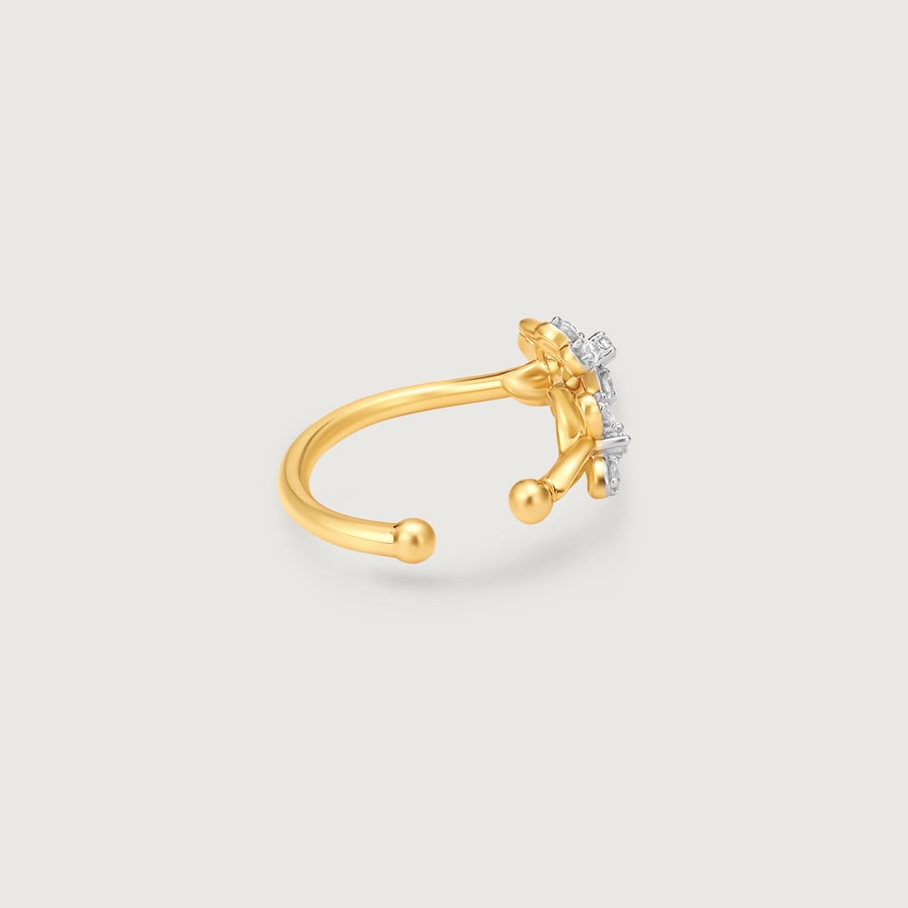 Floral Quilt Diamond Ear Cuff,,hi-res image number null