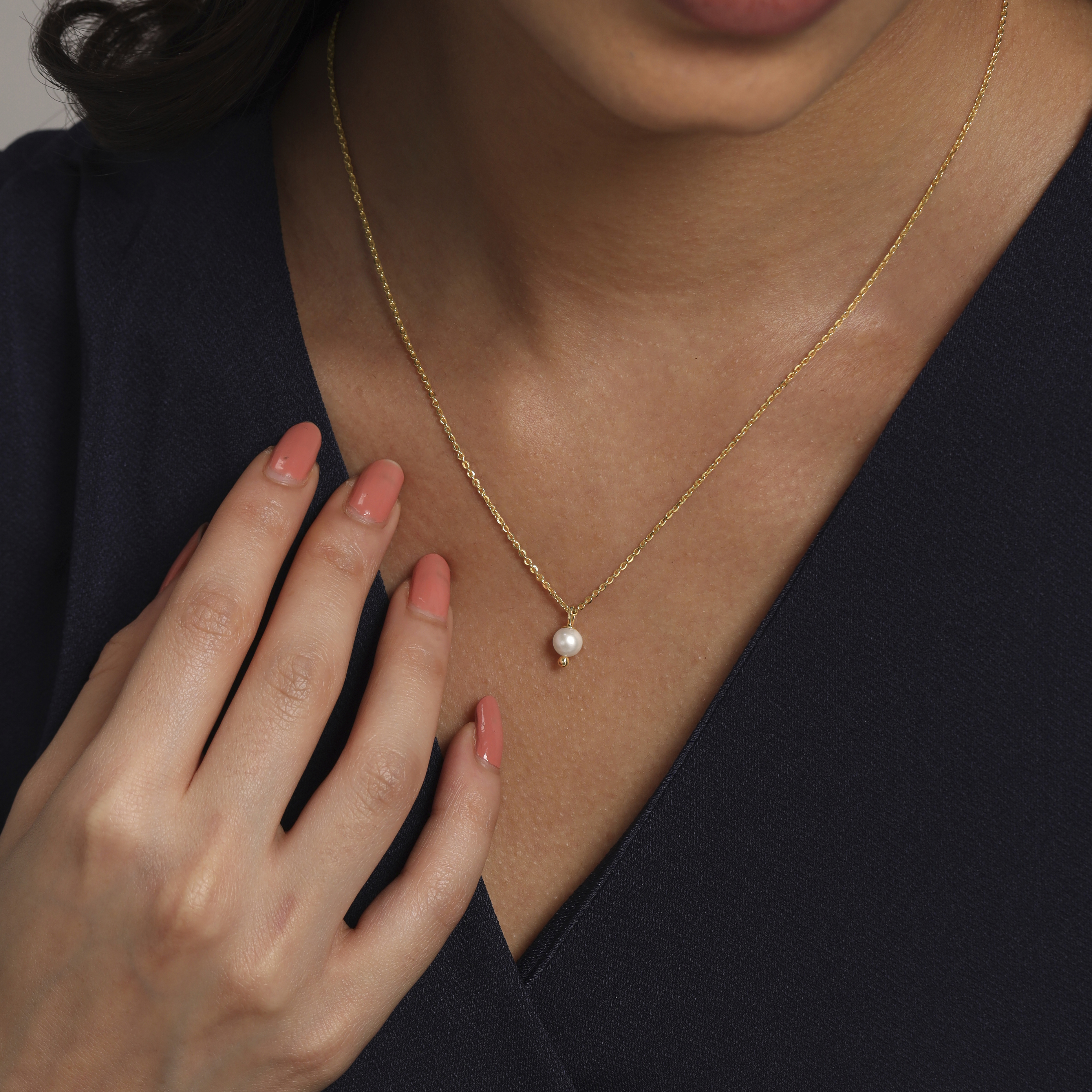 Stellar Loop Pearl Necklace,,hi-res image number null