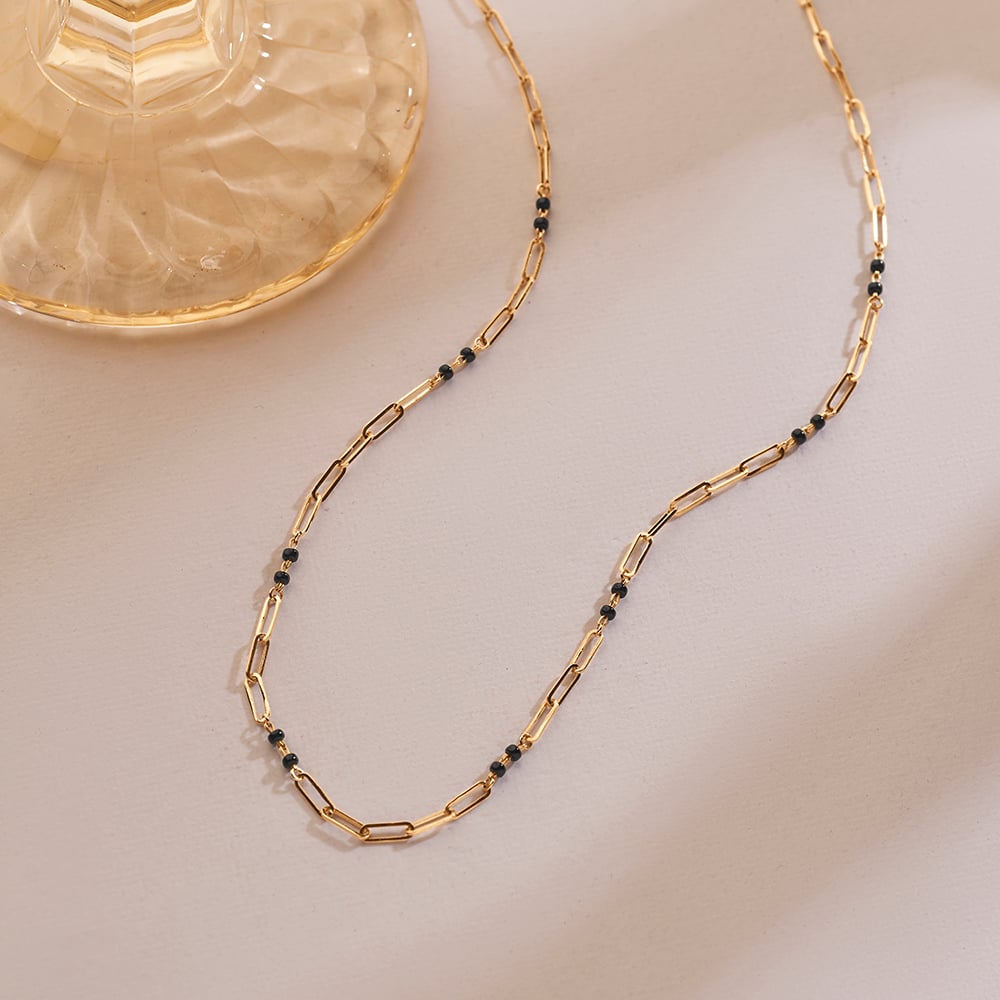Sleek Geometric Gold Mangalsutra,,hi-res image number null