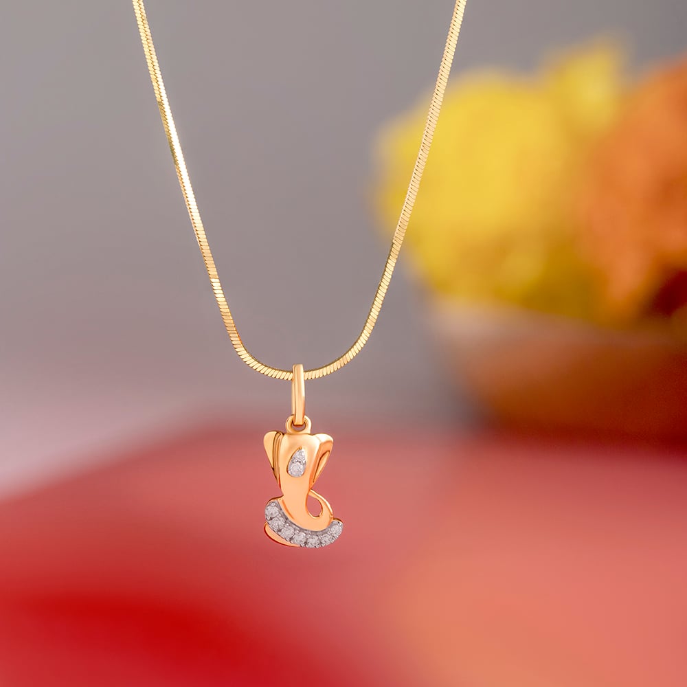 Jai Ganesh Gold and Diamond Pendant,,hi-res image number null