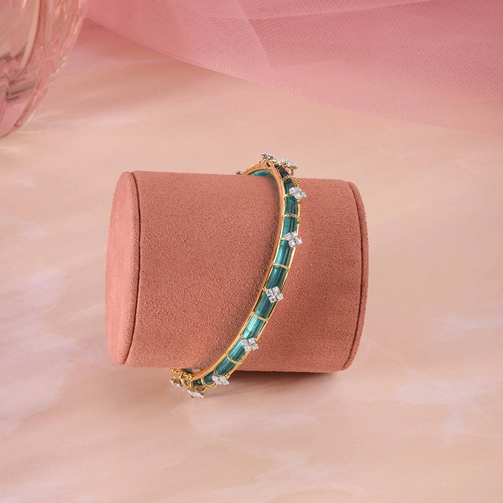 Charming Floral Diamond Bangle,,hi-res image number null