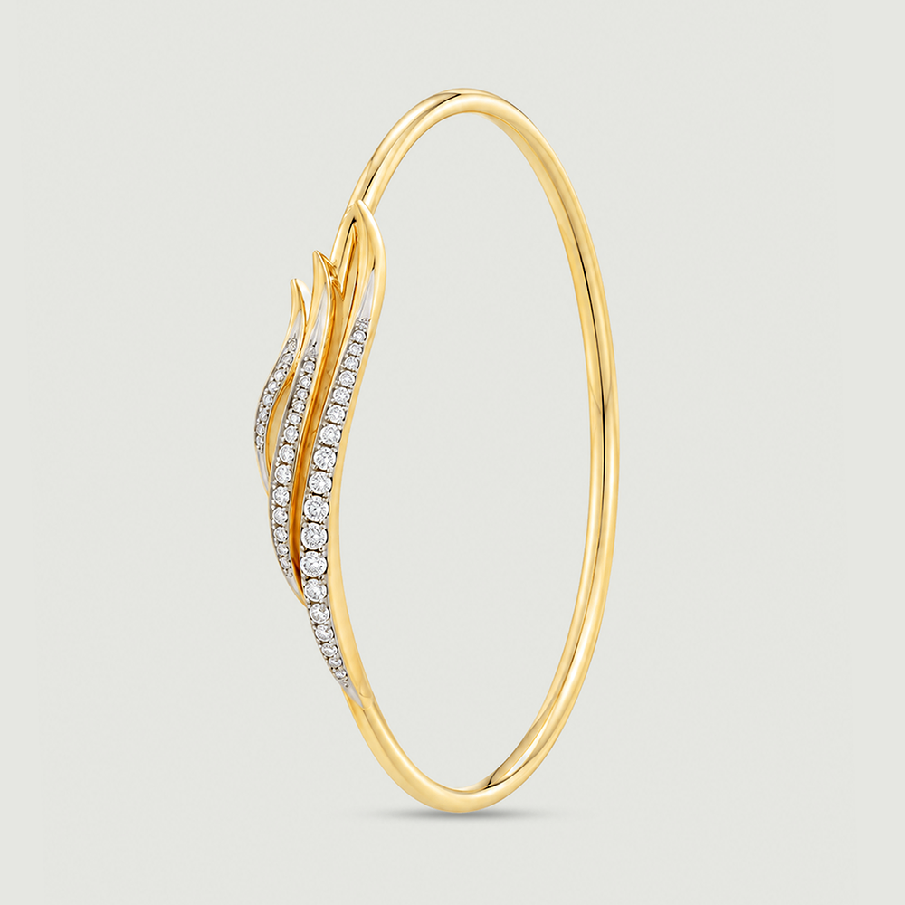 Fluid Wavelike Diamond Bangle,,hi-res image number null
