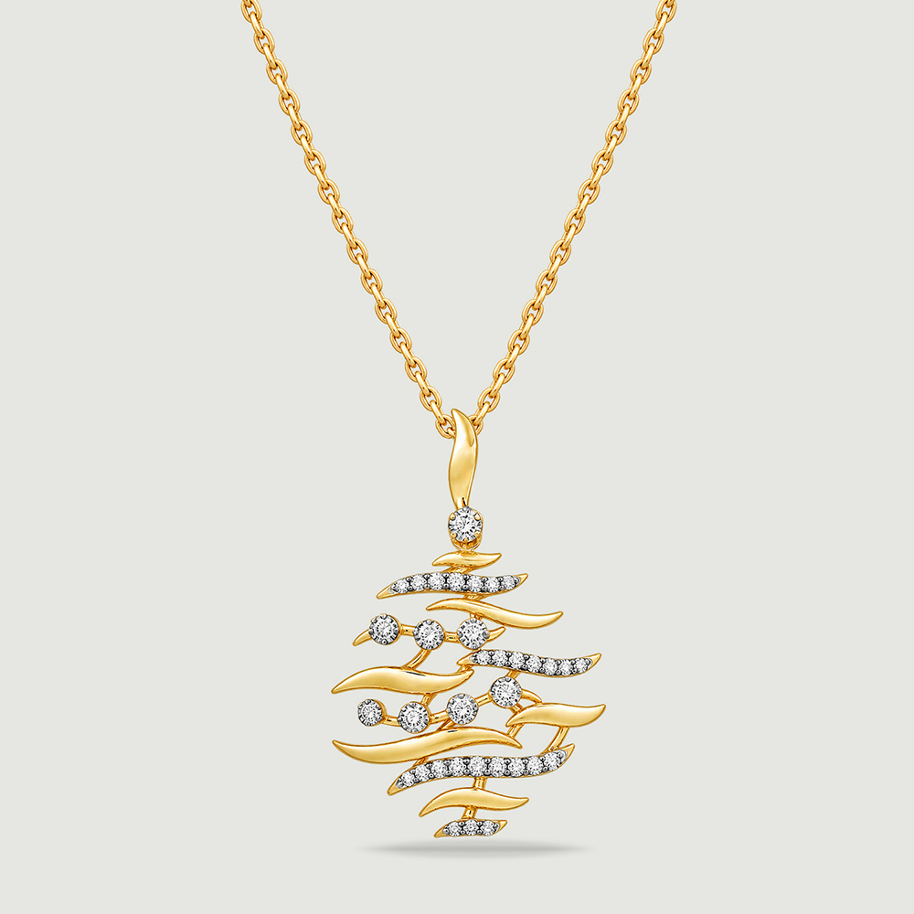 Floating Diyas Diamond Pendant,,hi-res image number null
