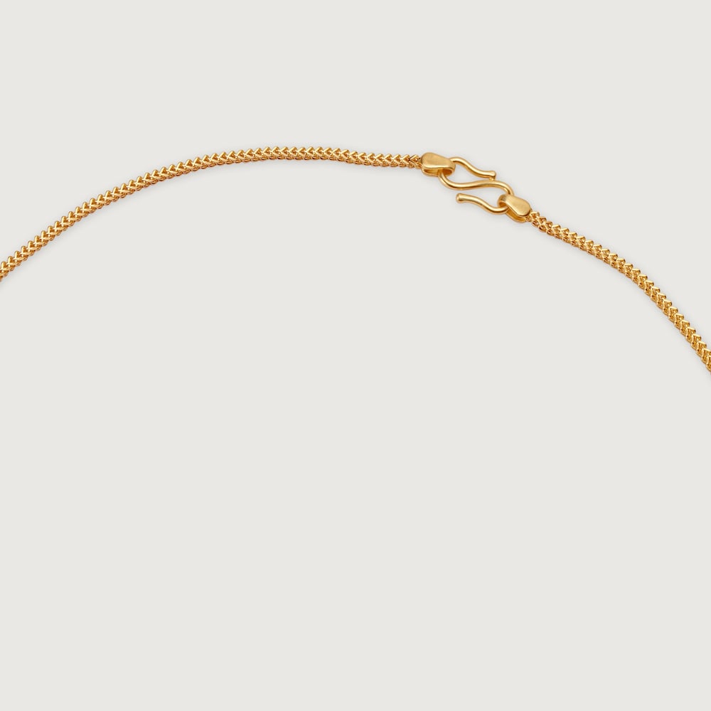 22KT Yellow Gold Effulgent Subtle Heart Carved Motif Gold Chain,,hi-res image number null