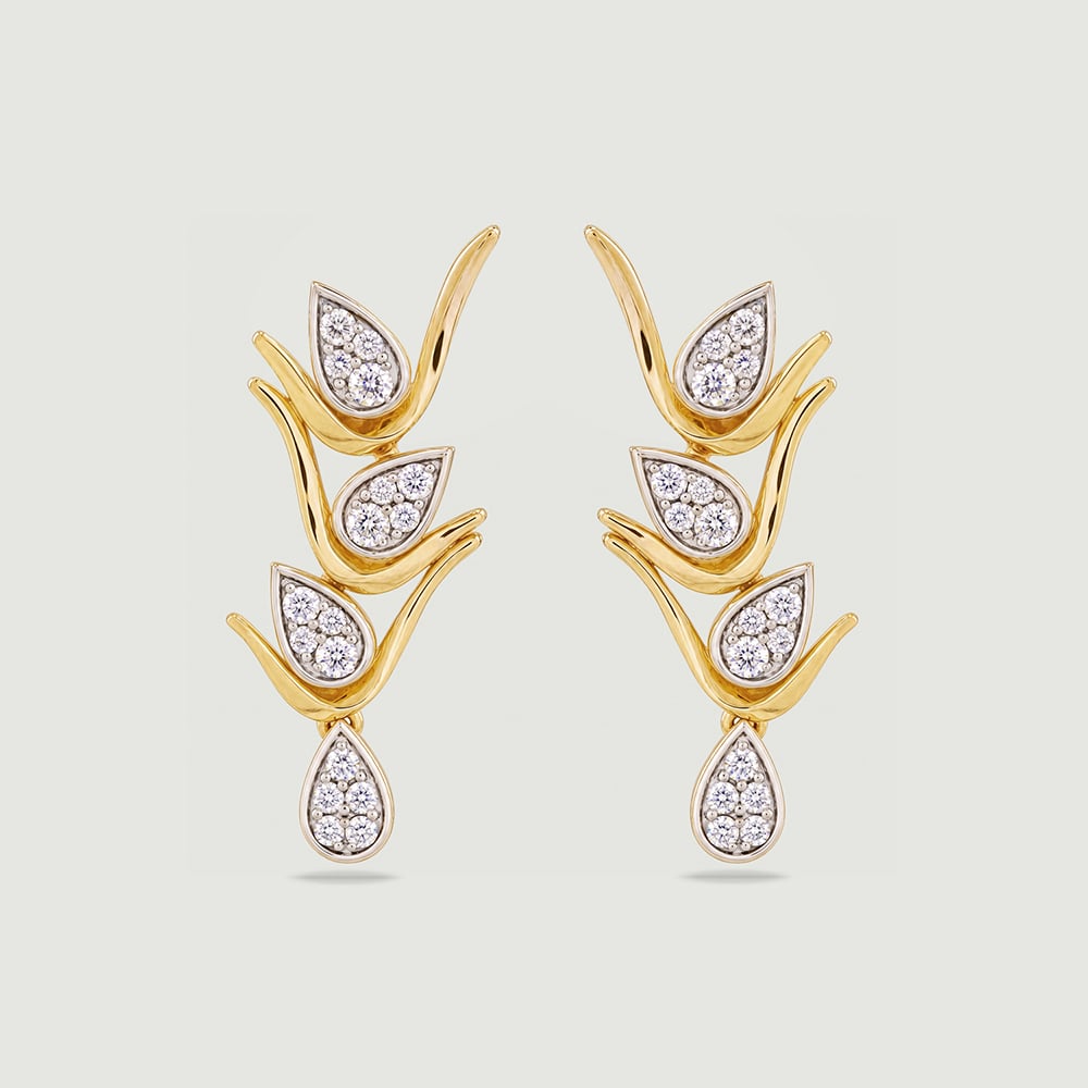 Flickering Flame Diamond Drop Earrings,,hi-res image number null