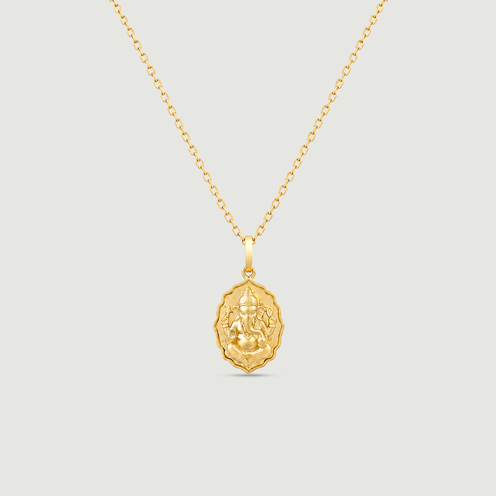 Divine Sculpted Ganesha Gold Pendant,,hi-res image number null