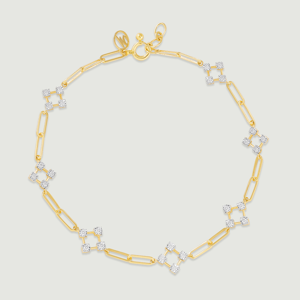 Sleek Geometric Diamond Bracelet,,hi-res image number null