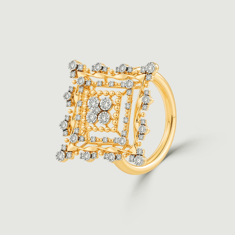Architectural Mandala Diamond Ring,,hi-res image number null
