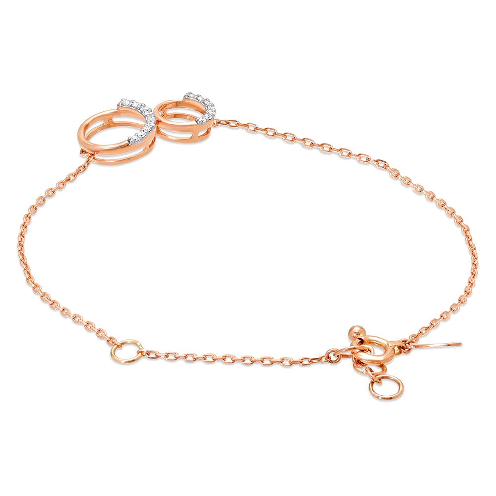 14KT Rose Gold Enthralling Circles Diamond Bracelet,,hi-res image number null