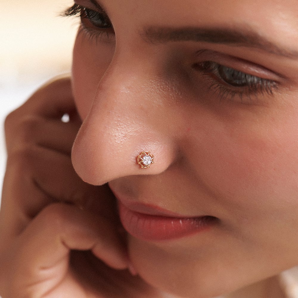 Radiant Diya Diamond Nose Pin,,hi-res image number null