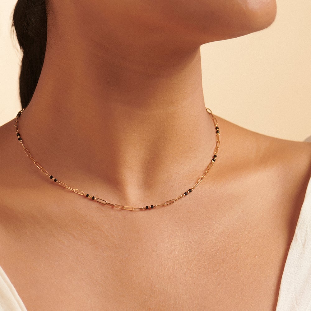 Sleek Geometric Gold Mangalsutra,,hi-res image number null
