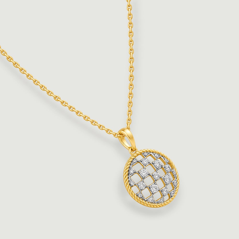 Bold Geometric Gold Pendant,,hi-res image number null