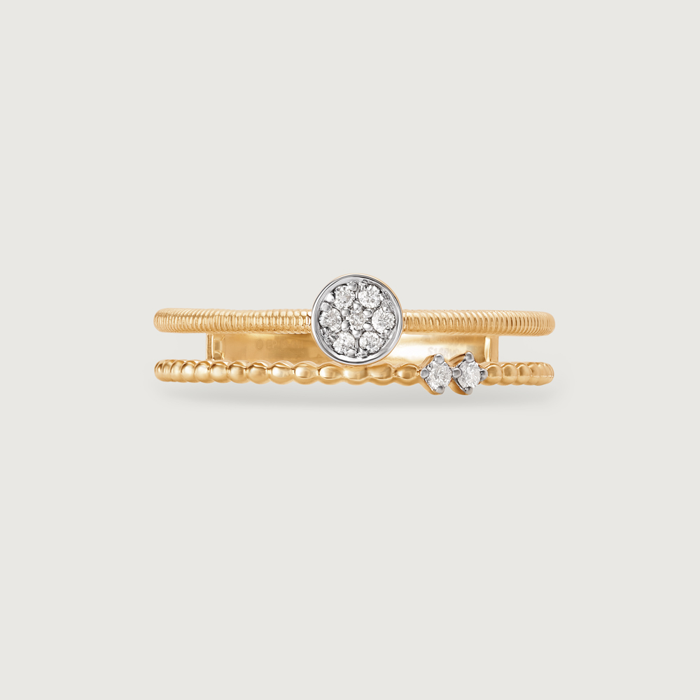 Sleek Stardust 14KT Gold & Diamond Ring,,hi-res image number null