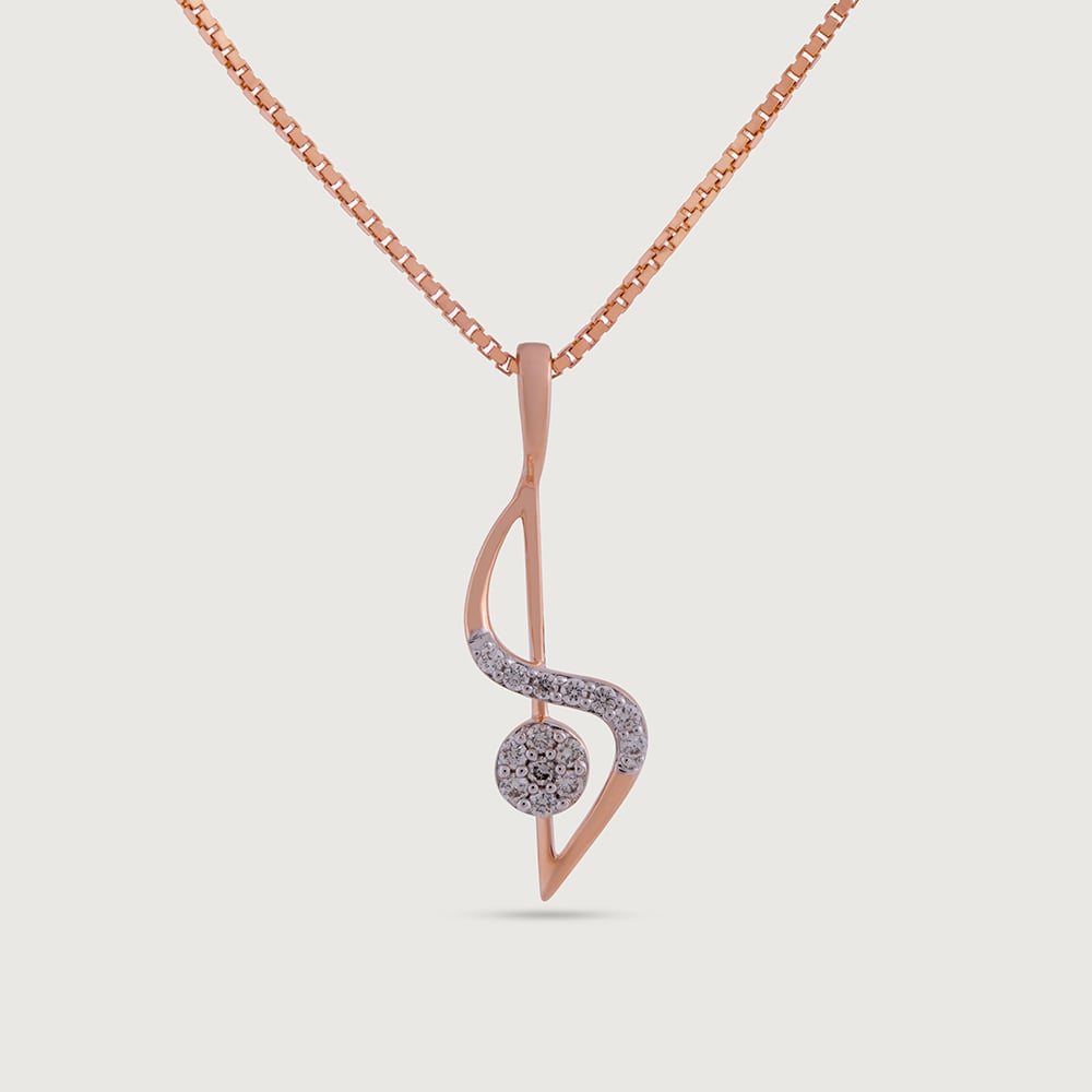 Graceful Twist Gold & Diamond Pendant,,hi-res image number null