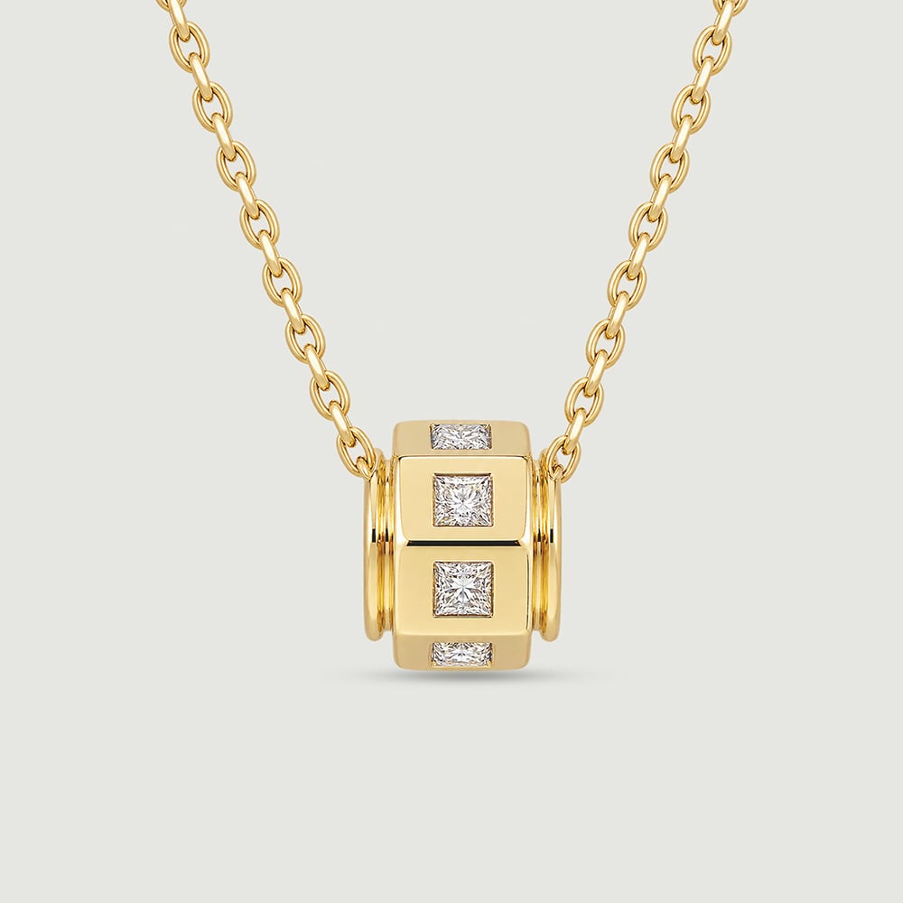 Industrial Geometric Diamond Pendant,,hi-res image number null