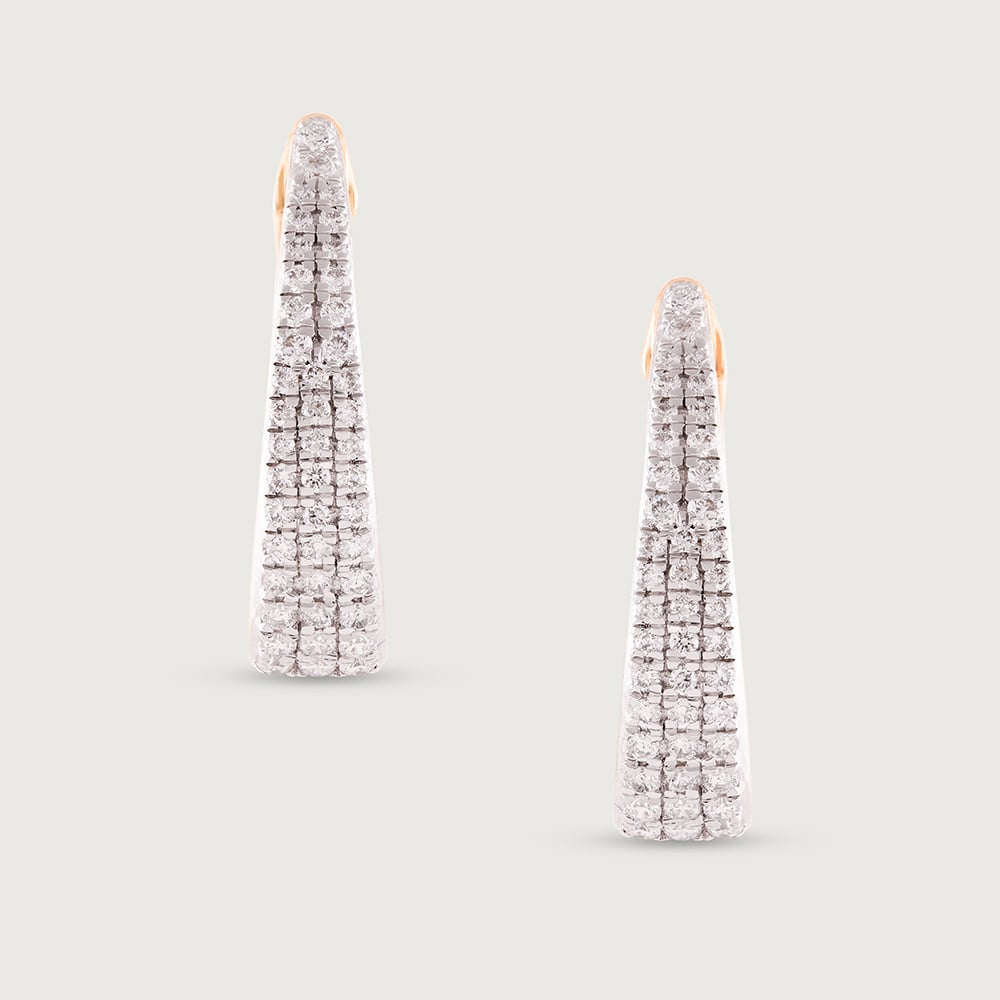 Modern Twist Gold & Diamond Hoop Earrings,,hi-res image number null