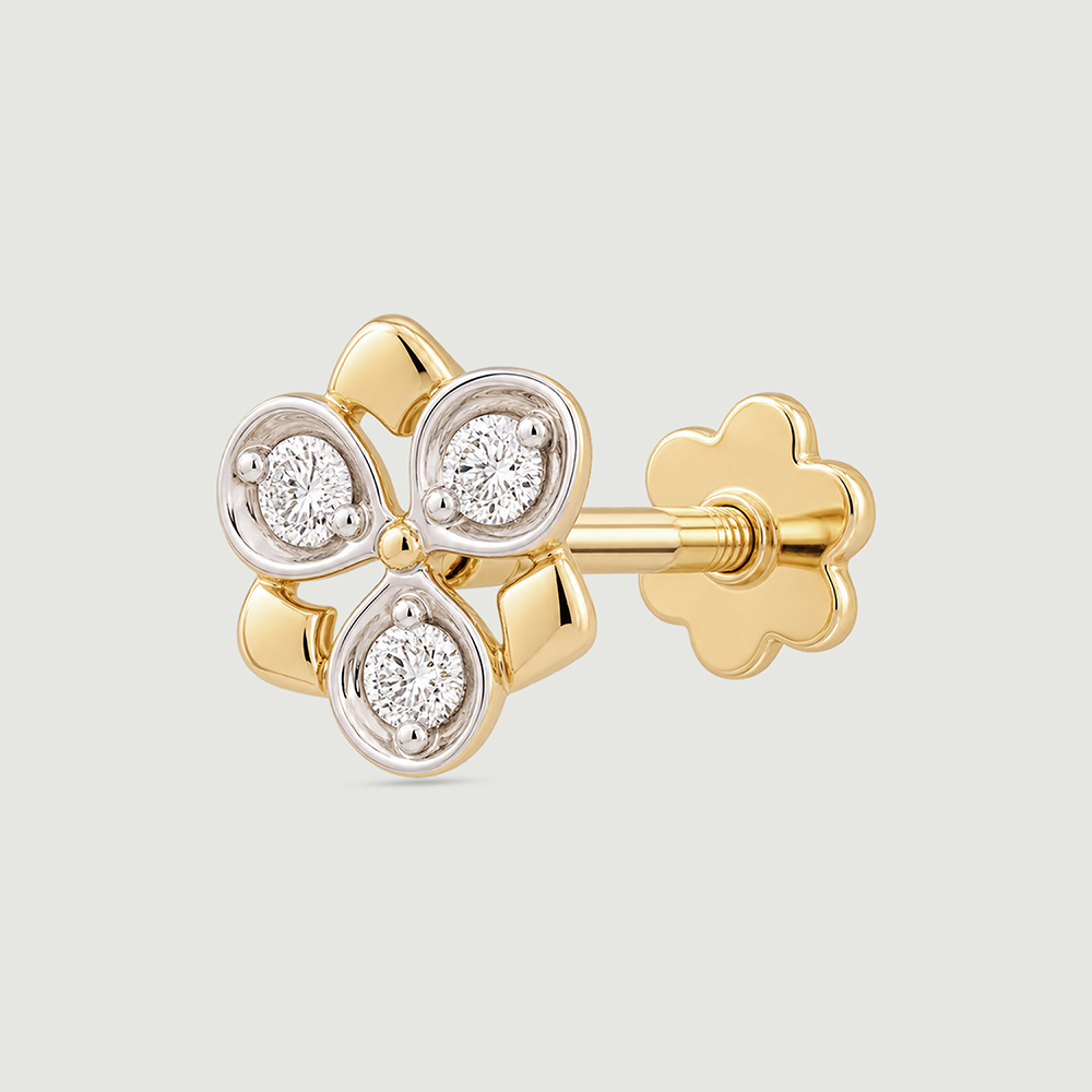 Glowing Triad Diamond Nose Pin,,hi-res image number null
