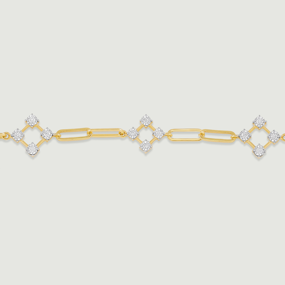 Sleek Geometric Diamond Bracelet,,hi-res image number null