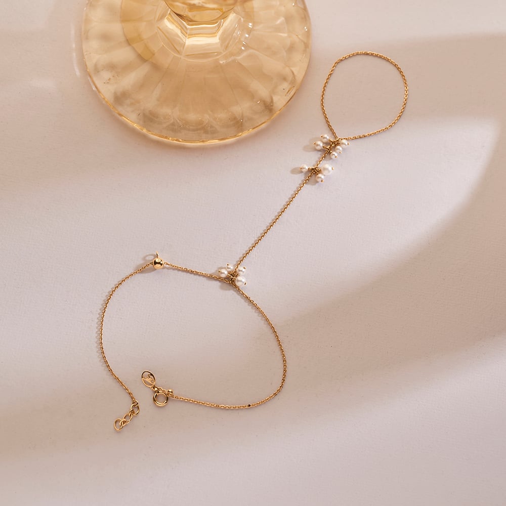 Delicate Luminous Pearl Hand Chain,,hi-res image number null