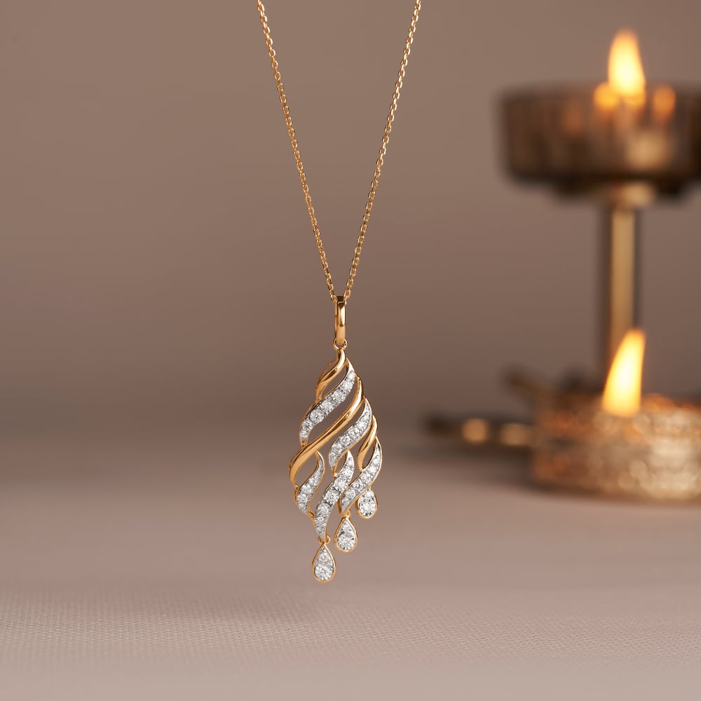Luminous Rippling Diamond Pendant,,hi-res image number null