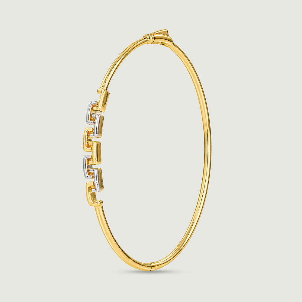 Refined Geometric Gold Bangle,,hi-res image number null