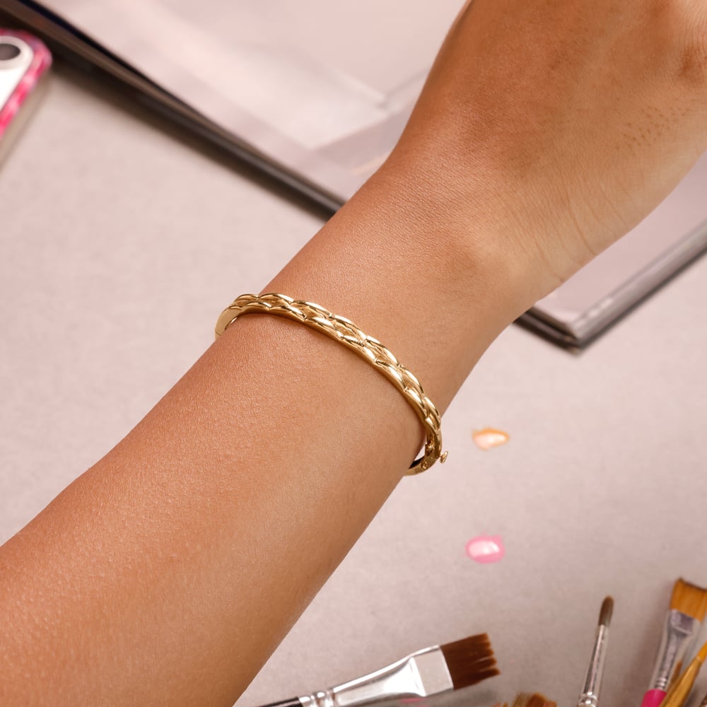 Elegant Twisted Gold Bangle,,hi-res image number null