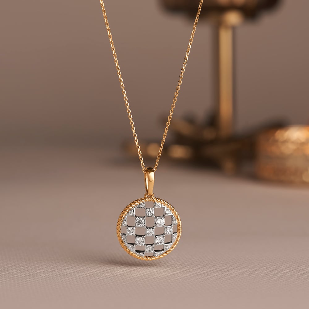 Bold Geometric Gold Pendant,,hi-res image number null